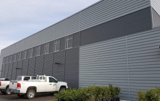 Gray Industrial Space steel framed building