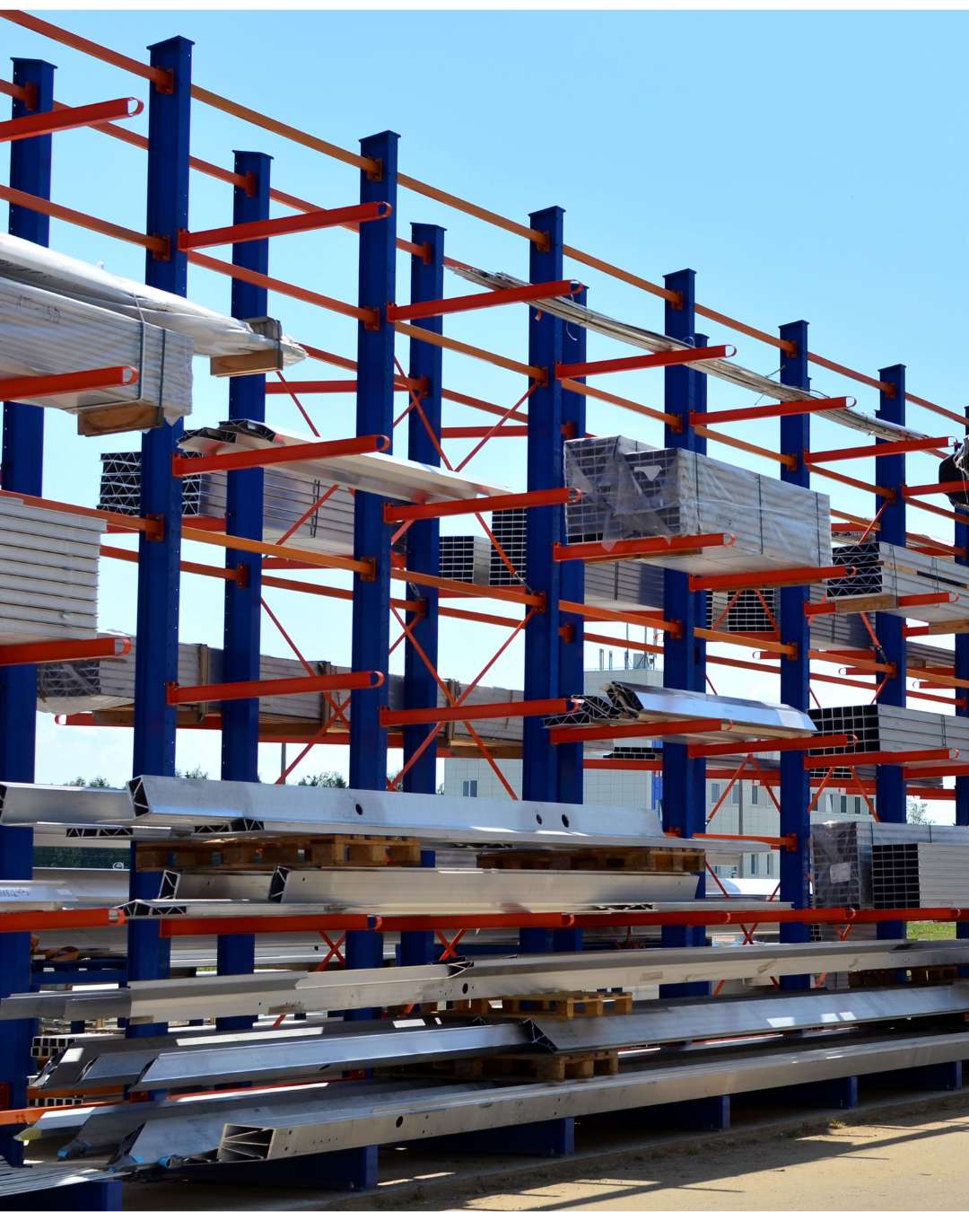Cantilever Racking with items on the racks